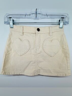 ADORABLE!! Crewcuts Cream Corduroy Skirt with Heart Pockets 🩷🩷🩷